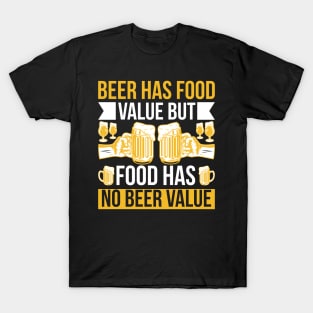 Beer Has Food Value But Food Has No Beer Value T Shirt For Women Men T-Shirt